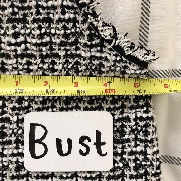 Max Studio Black White Cotton Tweed Sleeveless Parisian Chic Pullover Top - M - Picture 5 of 8